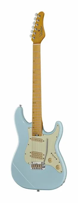 Schecter MV-6 Super Sonic Blue BB MN MF visto di fronte