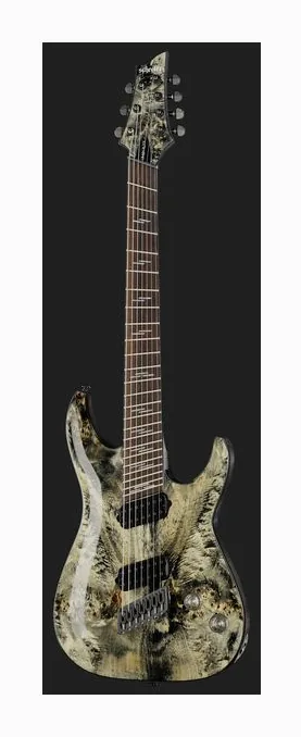 Schecter Omen Elite-7 MS Charcoal, selettore pickup e jack di uscita