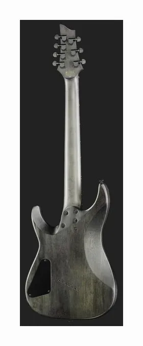 Schecter Omen Elite-7 MS Charcoal, profilo laterale del corpo