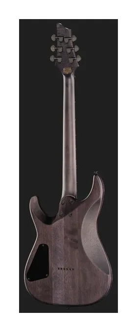 Schecter Omen Elite-6 Black Cherry, paletta con meccaniche e logo