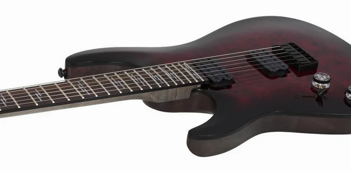 Schecter Omen Elite-6 LH BCHB, capotasto e prime posizioni della tastiera
