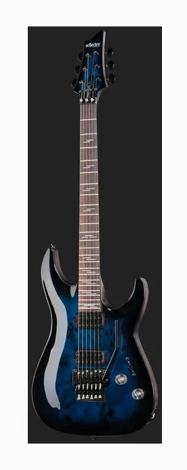 Schecter Omen Elite-6 FR STBB, corpo e verniciatura in primo piano