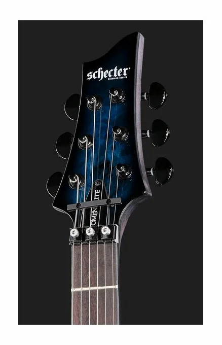 Schecter Omen Elite-6 FR STBB, corpo e verniciatura in primo piano