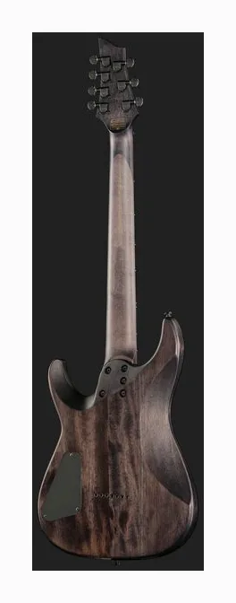 Schecter Omen Elite-7 Black Ch Burst, curve del body viste dall'alto