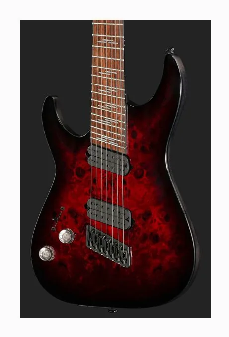 Schecter Omen Elite-7 MS BL Cherry LH, profilo laterale del corpo