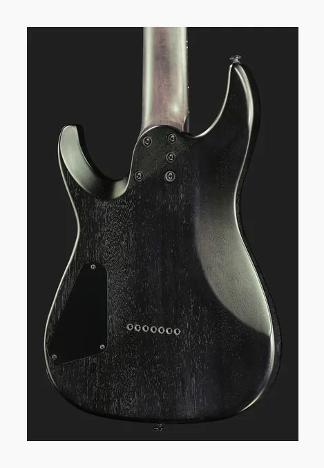 Schecter Omen Elite-7 See Blue Burst, selettore pickup e jack di uscita