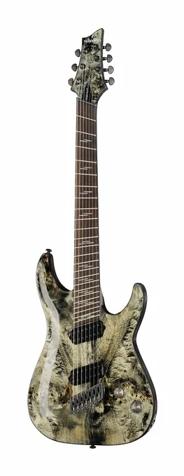Schecter Omen Elite-8 MS Charcoal fotografato frontalmente