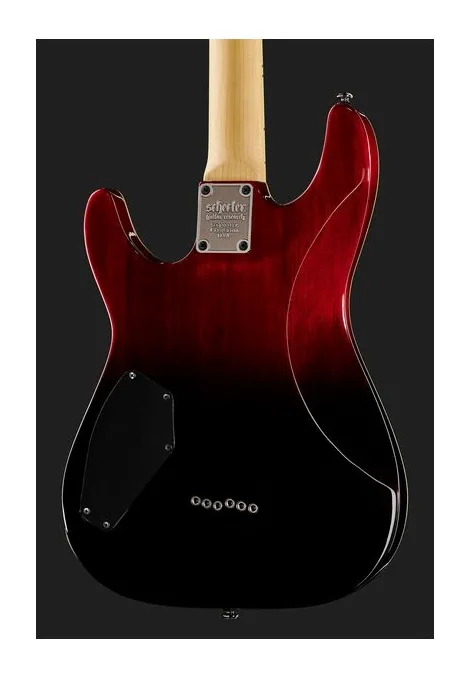 Schecter Omen Extreme 6 Blood Burst, manico e tastiera visti di lato