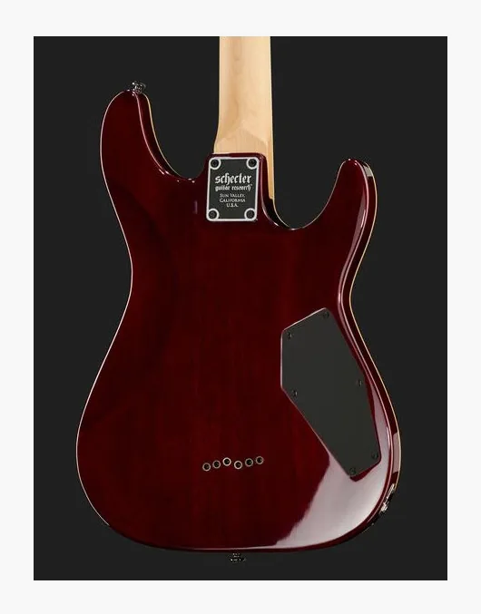 Schecter Omen Extreme 6 BCH LH, corpo e verniciatura in primo piano