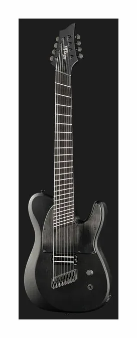 Schecter PT-8 MS Black Ops, corpo e verniciatura in primo piano