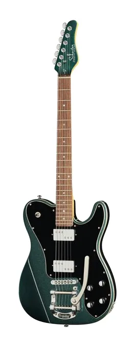 Schecter PT Fastback II B DEG inquadrato di fronte su sfondo neutro