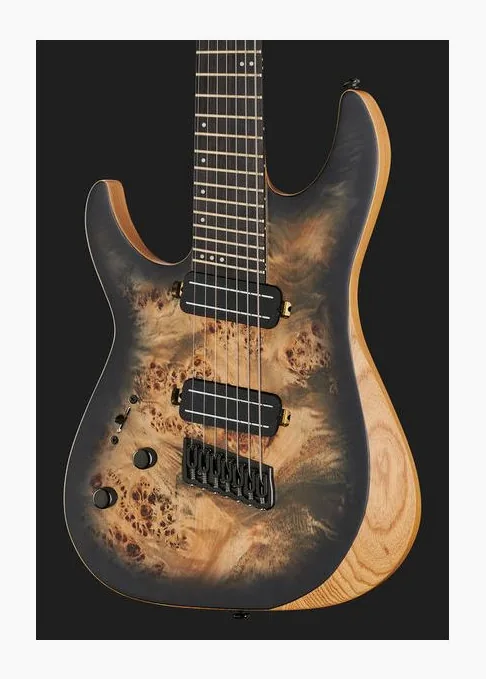 Schecter Reaper 7 Multiscale SCB LH, pickup e manopole dei controlli