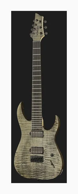 Schecter Sunset -7 Extreme Grey Ghost, capotasto e prime posizioni della tastiera