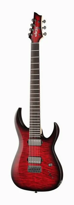 Schecter Sunset -7 Extreme SB in primo piano frontale
