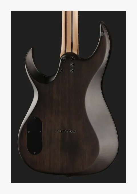 Schecter Sunset Extreme Grey Ghost, corpo e verniciatura in primo piano