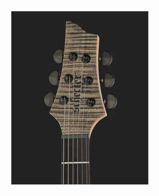 Schecter Sunset Extreme Grey Ghost, manico e tastiera visti di lato