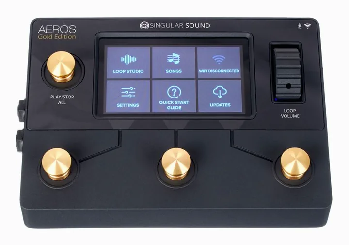 Singular Sound Aeros Gold Edition Loop Studio, led e interruttore a pedale