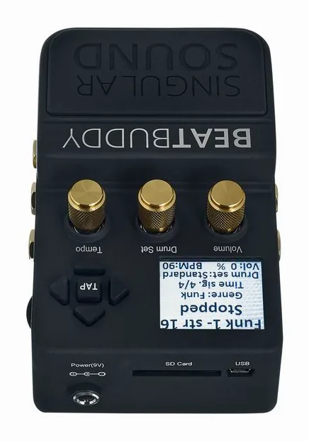 Singular Sound BeatBuddy 10th Anniversary BK, connettori sul retro dell'unita