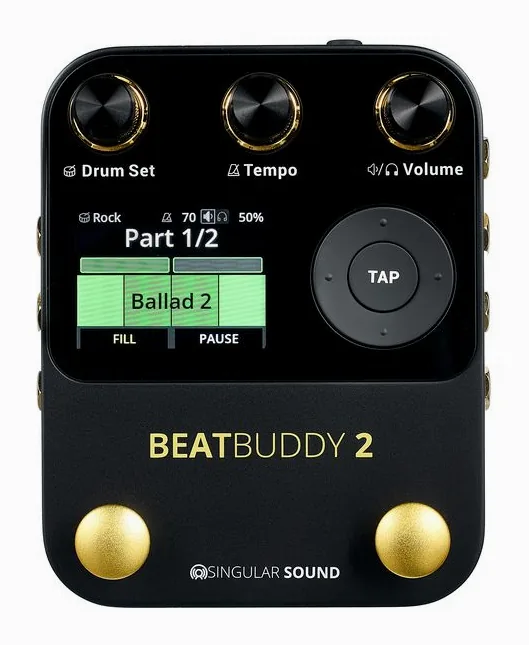 Singular Sound BeatBuddy 2, footswitch in primo piano