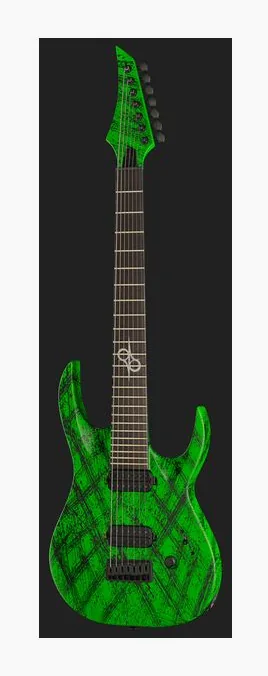 Solar Guitars A2.7GN Canibalismo+, corpo e verniciatura in primo piano