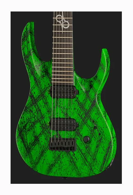 Solar Guitars A2.7GN Canibalismo+, pickup e manopole dei controlli