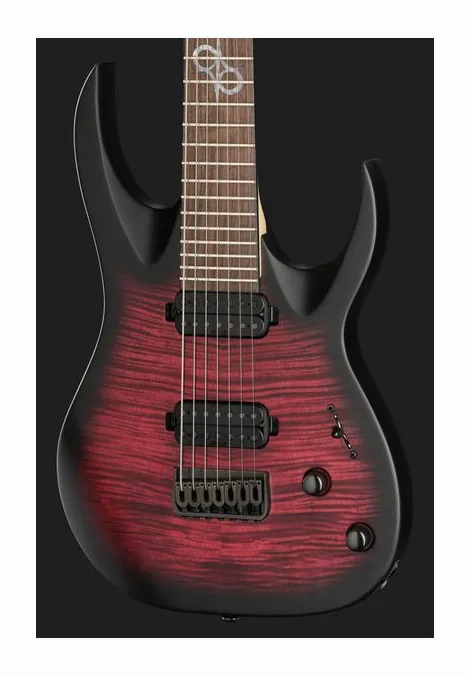 Solar Guitars AB2.7 Red Burst LTD, curve del body viste dall'alto