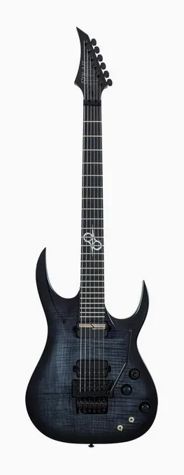 Solar Guitars AC1.6FRFBB Sustainiac+ inquadrato di fronte su sfondo neutro