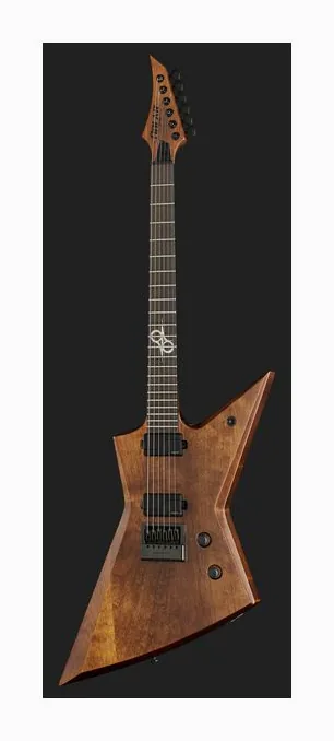 Solar Guitars E1.6AAN Aged Natural Matte, manico e tastiera visti di lato