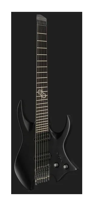 Solar Guitars H2.7C Carbon Black, capotasto e prime posizioni della tastiera