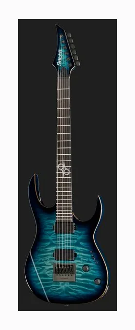 Solar Guitars S1.6AQOB Quilted Ocean Blue Br, corpo e verniciatura in primo piano