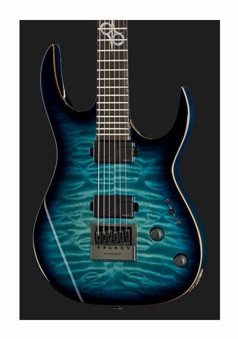 Solar Guitars S1.6AQOB Quilted Ocean Blue Br, ponte e meccaniche di intonazione