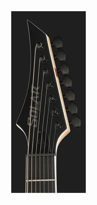 Solar Guitars S1.7C+, paletta con meccaniche e logo