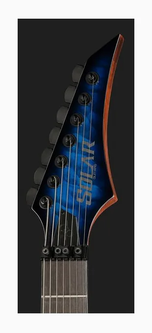 Solar Guitars SBR1.7FRQOB Sustainiac+, paletta con meccaniche e logo
