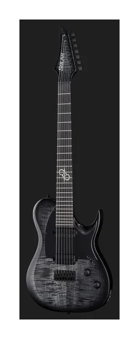 Solar Guitars T2.7FBB-Flame Black Burst, profilo laterale del corpo