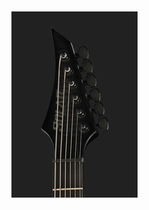 Solar Guitars V2.6FBB Baritone Flame Black, profilo laterale del corpo