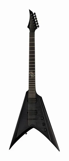 Solar Guitars V2.6FBB Baritone Flame Black visto di fronte