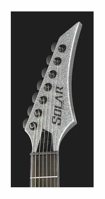 Solar Guitars VAR1.7SP Silver Sparkle, manico e tastiera visti di lato
