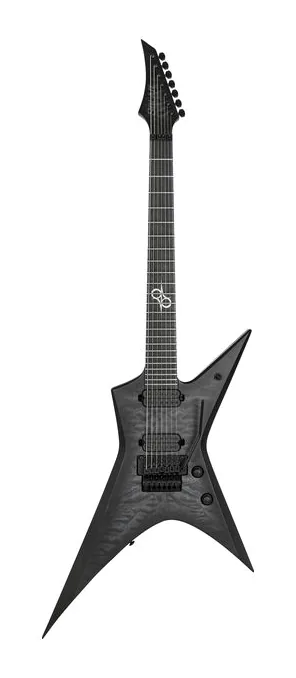 Solar Guitars X1.7FRQBB+ inquadrato di fronte su sfondo neutro