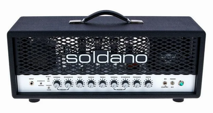 Soldano SLO 100 Classic Head, retro con le prese di collegamento