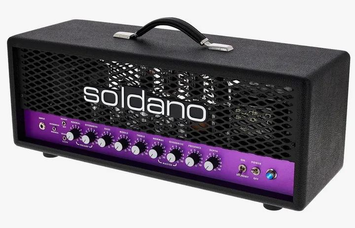 Soldano SLO 100 LTD Purple Panel Head, angolo del cabinet