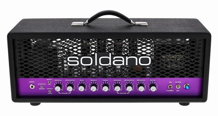Soldano SLO 100 LTD Purple Panel Head, manopole e selettore dei canali