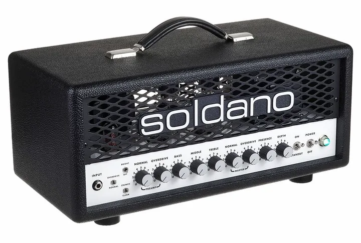 Soldano SLO 30 Classic Head, logo e finiture del pannello frontale