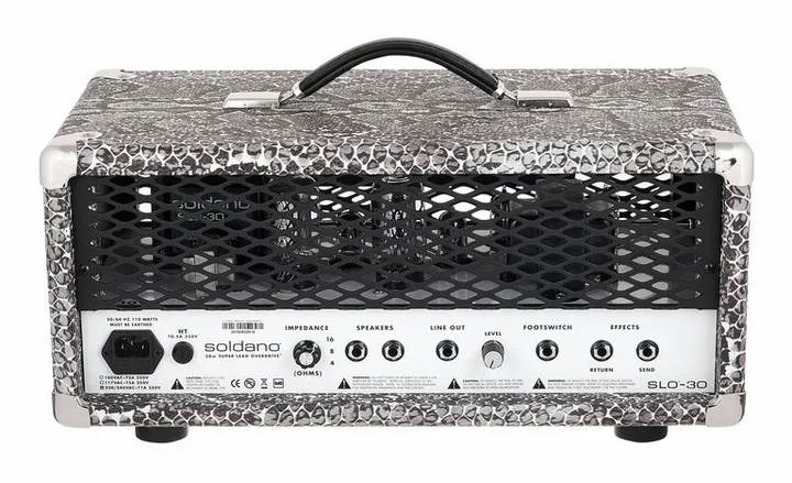 Soldano SLO 30 Custom Snake Head, angolo del cabinet