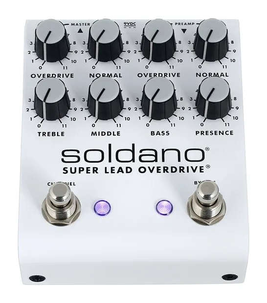 Soldano SLO Plus Overdrive, grafica del pannello superiore