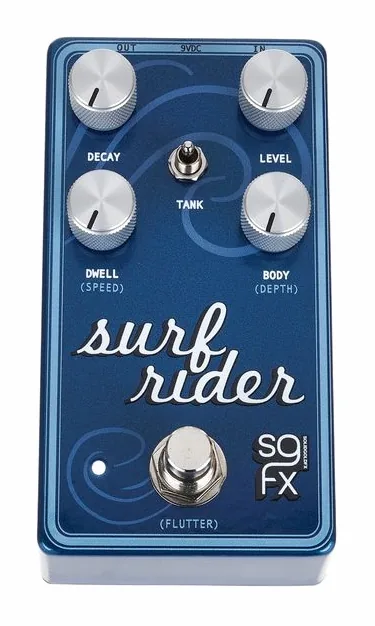Solid Gold FX Surf Rider IV Reverb, grafica del pannello superiore