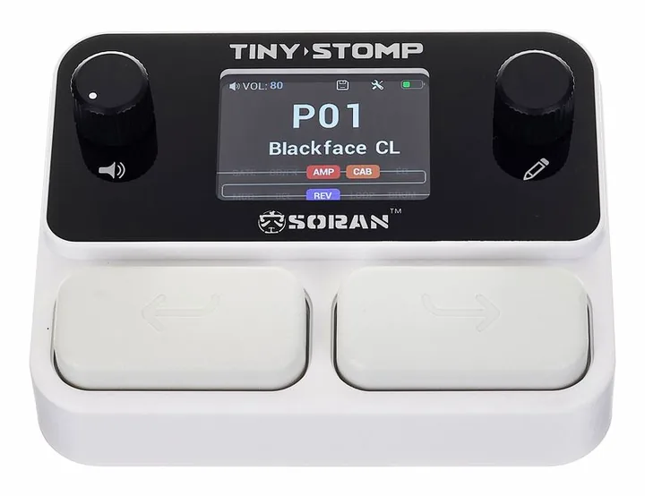 Soran Tiny Stomp Pedal, grafica del pannello superiore