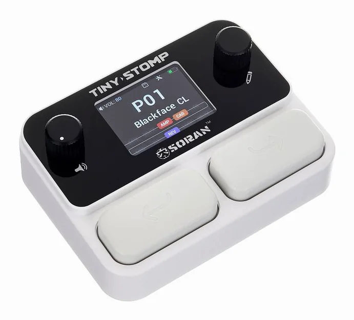Soran Tiny Stomp Pedal, footswitch in primo piano