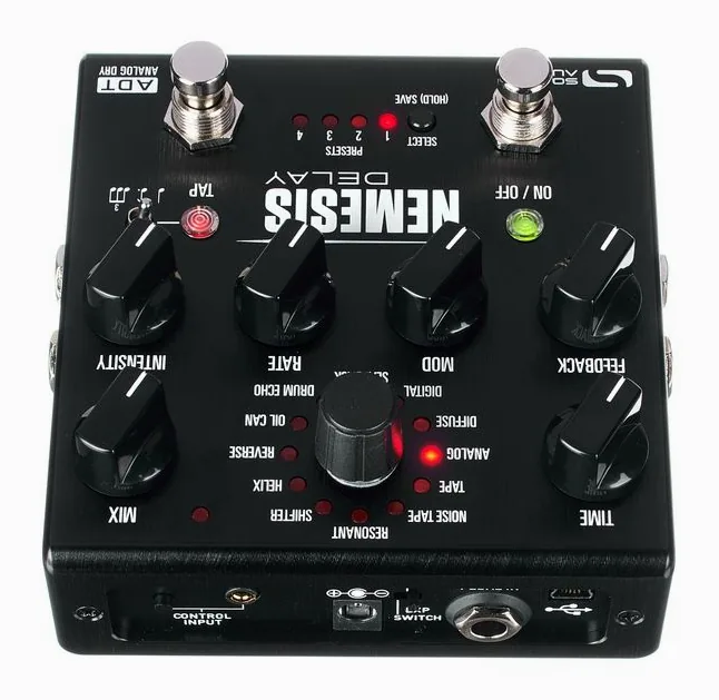 Source Audio One Series Nemesis Delay ADT, ingressi e uscite laterali
