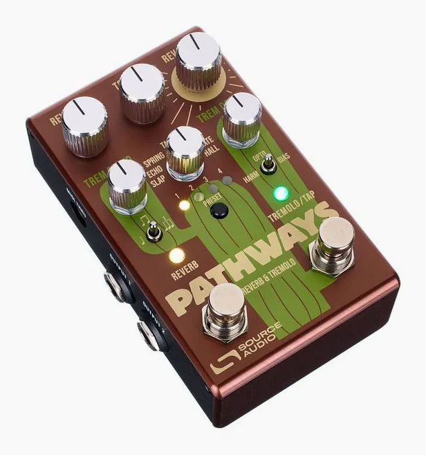 Source Audio Pathways Reverb & Tremolo, led e interruttore a pedale