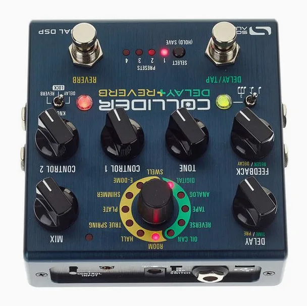 Source Audio SA 263 Collider Delay+ Reverb, ingressi e uscite laterali